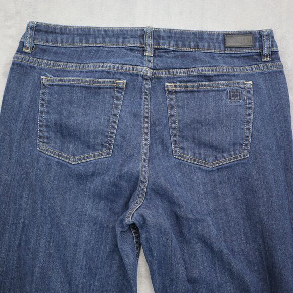 Liz Claiborne Pants Womens 12 Blue Denim Flat Front Classic Fit Straight Jeans - Picture 15 of 16